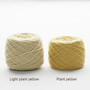 Plant dyed organic knitting wool ball